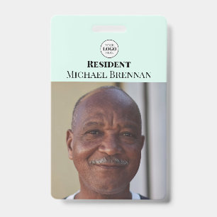 Care Nursing or Retirement Resident Teal Photo ID Badge