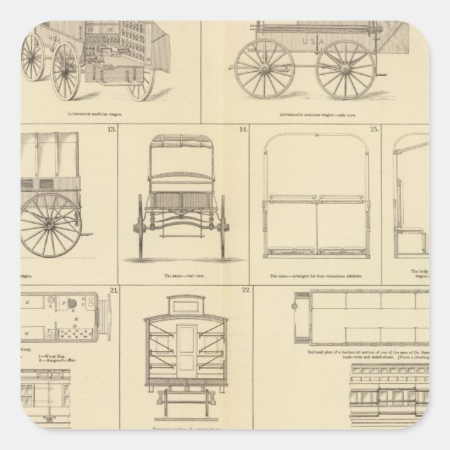 Care of sick, wounded square sticker (Front)