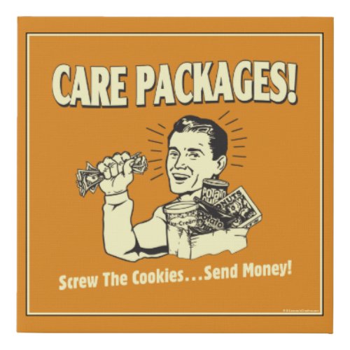 Care Packages Screw Cookies Send  Faux Canvas Print