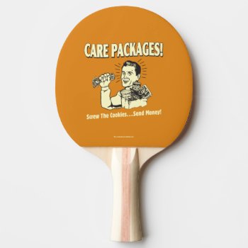 Care Packages: Screw Cookies Send $ Ping Pong Paddle by RetroSpoofs at Zazzle