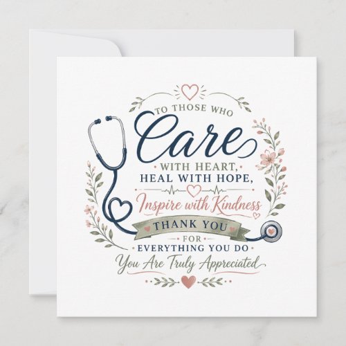 Care With Heart Healthcare Appreciation Card
