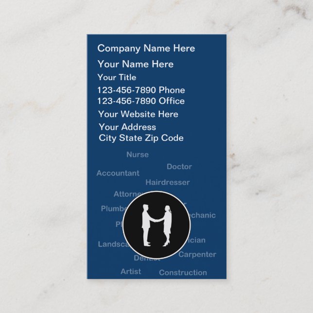 Career Counselor Business Cards (Front)