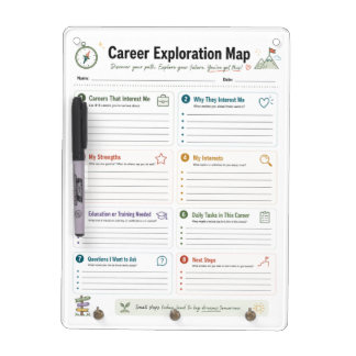Career Exploration Map Dry Erase Board