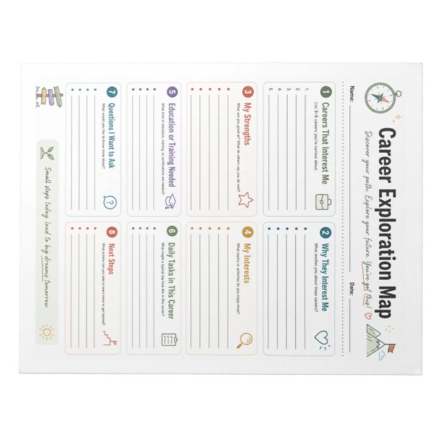 Career Exploration Map Notepad (Front)