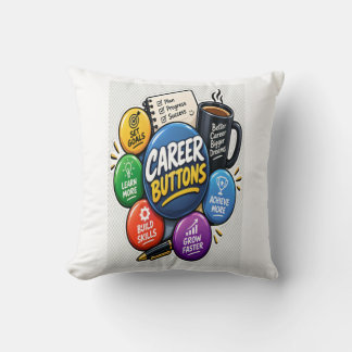 Career Mode On – Dream Work Grow Achieve Career Throw Pillow