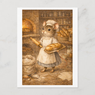 Career Mouse as Baker Postcard