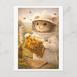Career Mouse as Beekeeper Postcard