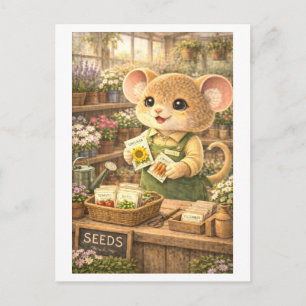 Career Mouse as Garden Center Clerk Postcard