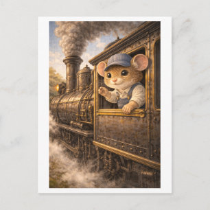 Career Mouse as Train Driver Postcard