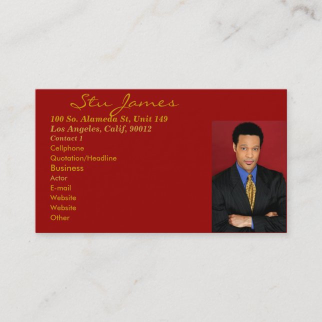 Career/Talent/Agent_ Business Card (Front)