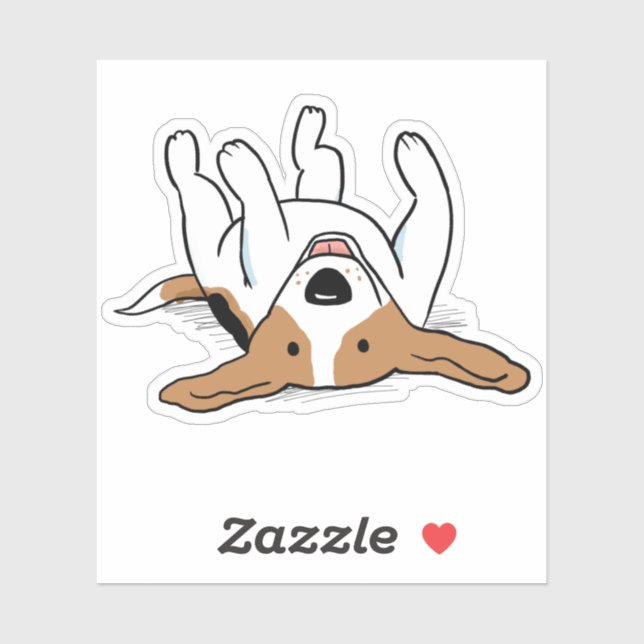 Carefree Beagle | Happy Cartoon Dog Vinyl Sticker (Sheet)