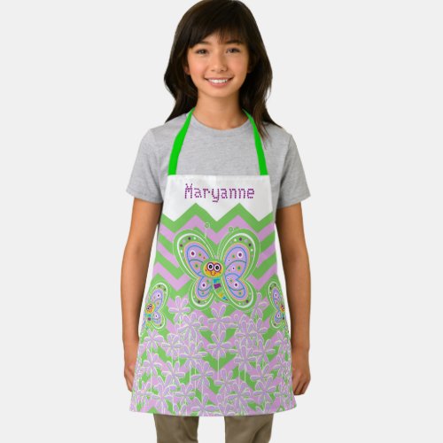 Carefree Butterfly Zigzag Pattern Apron