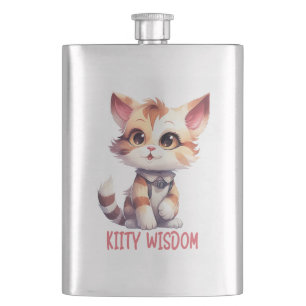 Carefree Cat Attitude – Playful Feline Design Flask