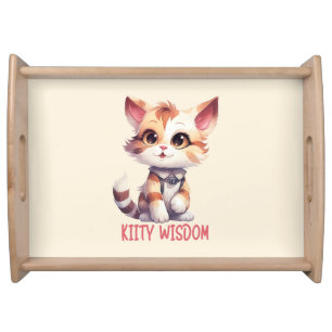 Carefree Cat Attitude – Playful Feline Design Serving Tray