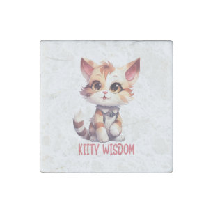 Carefree Cat Attitude – Playful Feline Design Stone Magnet