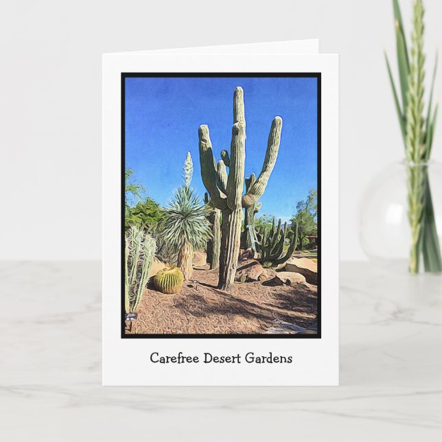 Carefree Desert Gardens Blank Greeting Card (Front)