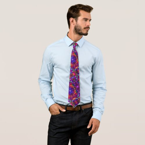 Carefree hippy vibes explosion of joy Colorful Tie