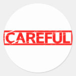 Careful Stamp Classic Round Sticker