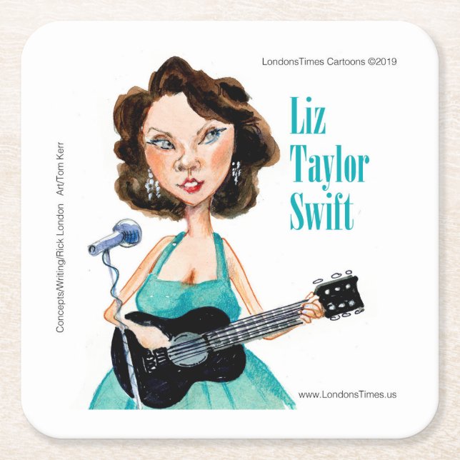 Carefully Blended Celebrity Swift Move Square Paper Coaster (Front)