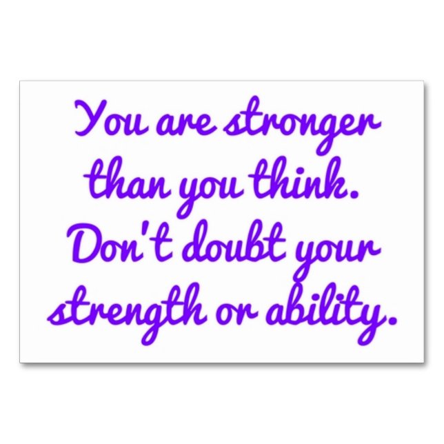 Caregiver Affirmation Table Number (Front)