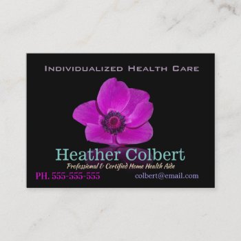 Caregiver Anome Floral Friendly Business Card by LiquidEyes at Zazzle