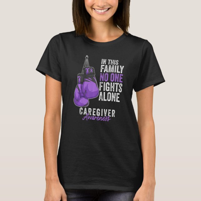 Caregiver Awareness Month Gloves Lavender Ribbon P T-Shirt (Front)