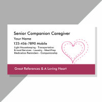 Caregiver Business Cards