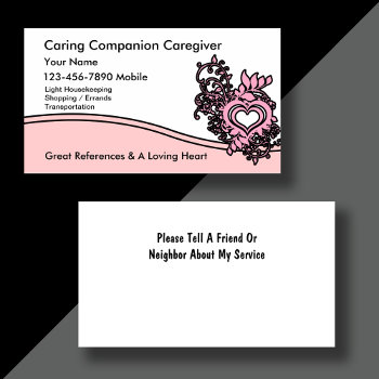 Caregiver Business Cards by Luckyturtle at Zazzle