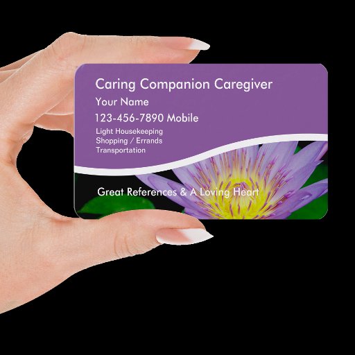 Customizable Caregiver Business Cards