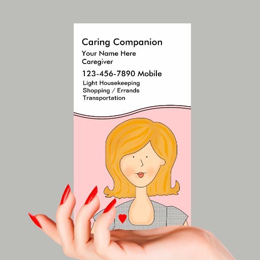 Customizable Caregiver Business Cards