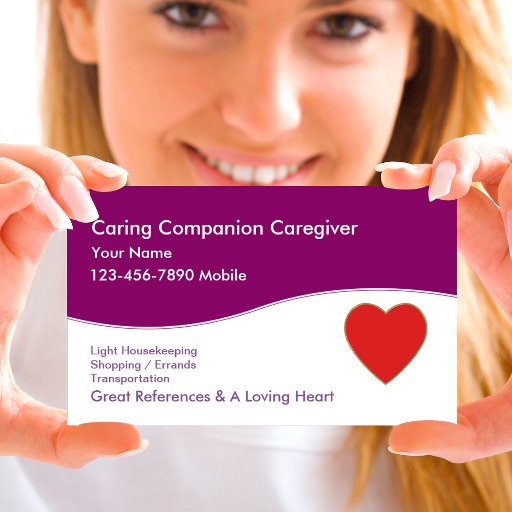Customizable Caregiver Business Cards