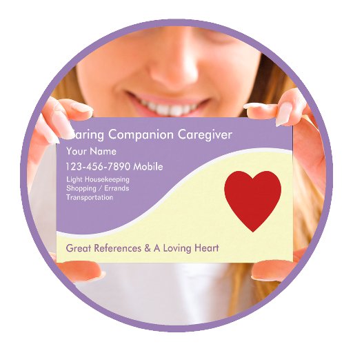 Customizable Caregiver Business Cards