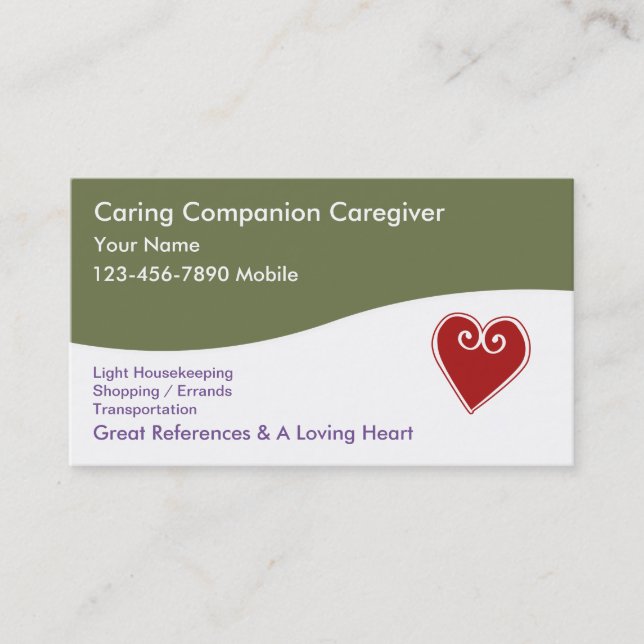 Caregiver Business Cards (Front)