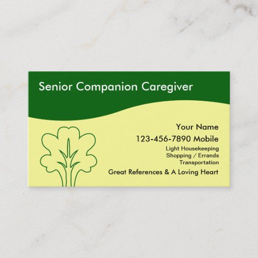 Customizable Caregiver Business Cards