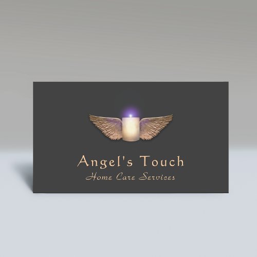  Caregiver Candle with Angel Wings Business Card