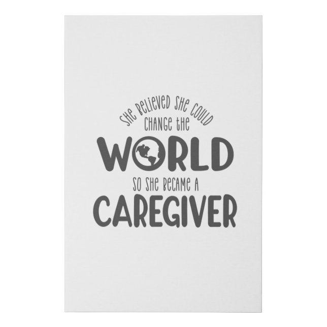Caregiver, Care giver aid design Faux Canvas Print (Front)