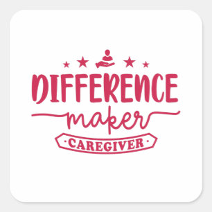 Caregiver, Care giver aid design Square Sticker