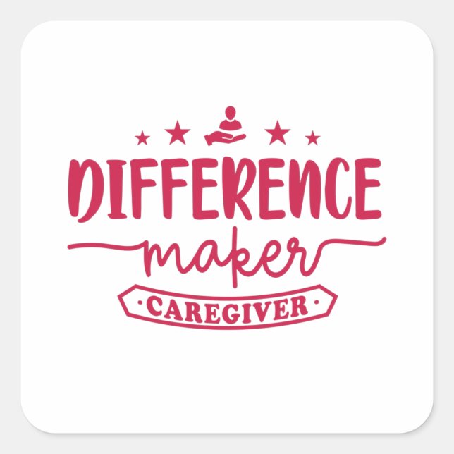 Caregiver, Care giver aid design Square Sticker (Front)