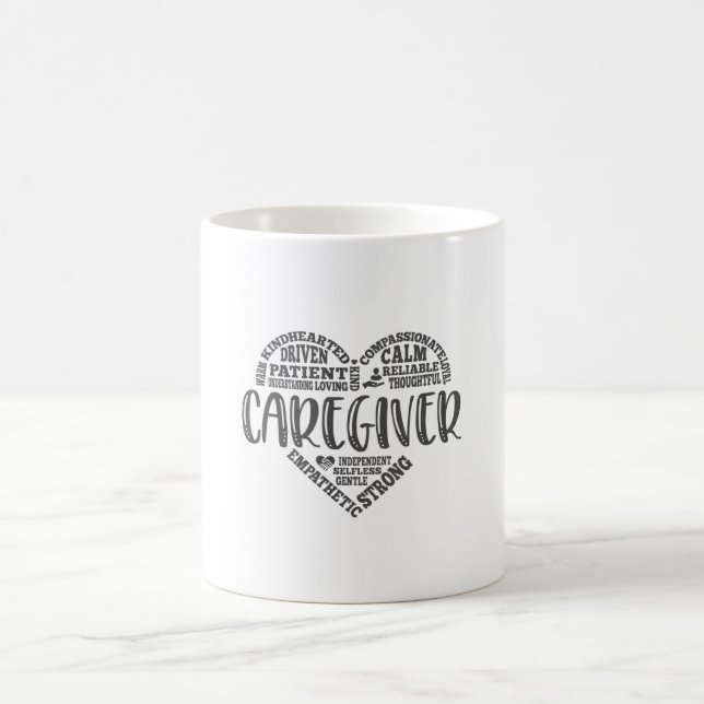 Caregiver, Care giver heart design Coffee Mug (Center)
