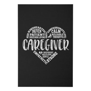 Caregiver, Care giver heart design Faux Canvas Print