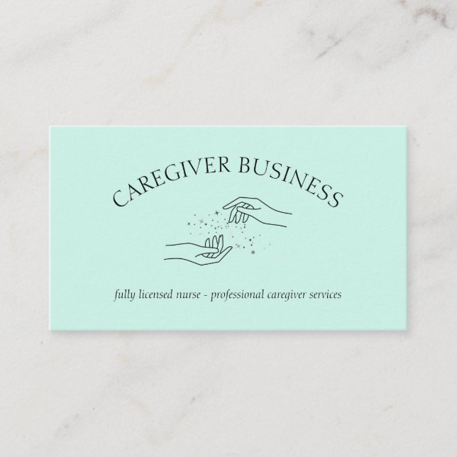 Caregiver Caregiving Adult House Nurse Hands Business Card (Front)