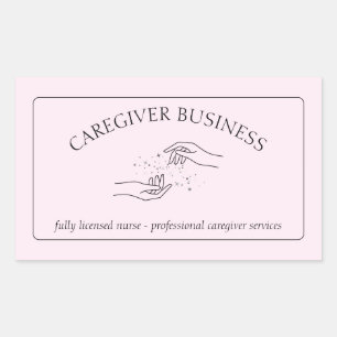 Caregiver Caregiving Adult Out patient Home Nurse Rectangular Sticker