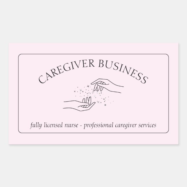 Caregiver Caregiving Adult Out patient Home Nurse Rectangular Sticker