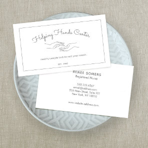 Caregiver Caregiving Adult Outpatient, Hands Logo Business Card