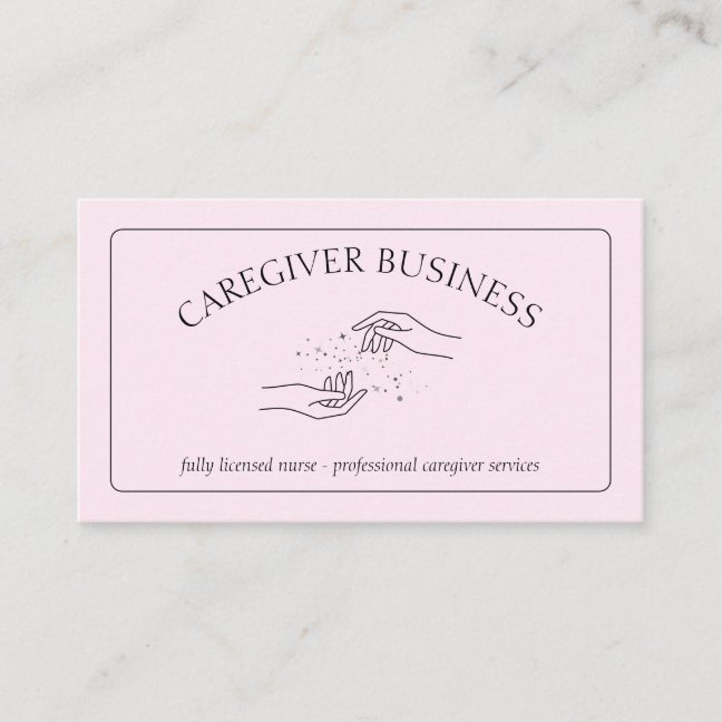 Caregiver Caregiving Adult Outpatient Home Nurse Business Card