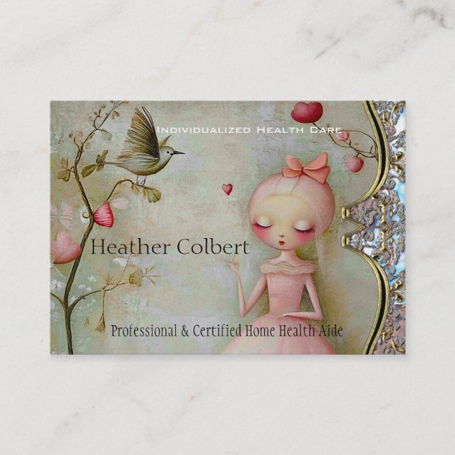 Caregiver Carrie Birdy Helper  Business Card (Front)