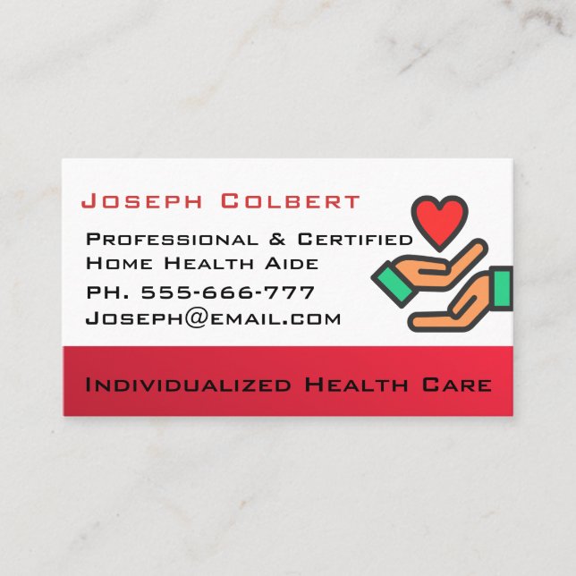 Caregiver Comfort Beautiful Professional  Business Card (Front)
