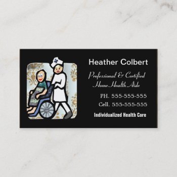 Caregiver Cute Professional Business Card by LiquidEyes at Zazzle