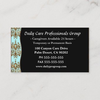 Caregiver Cute Professional Business Card | Zazzle