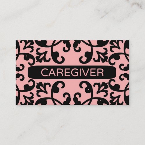 Caregiver Damask Business Card